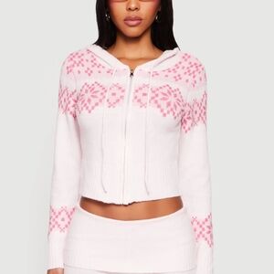 Almost Famous Pink and Sweater Jacket